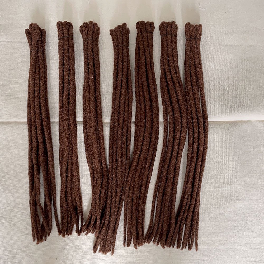 Wholesale Handmade 100% Soft Natural Human Hair Colorful #30 Color 1.2cm Size Afro Kinky Curly Crochet Dreadlocks Extensions