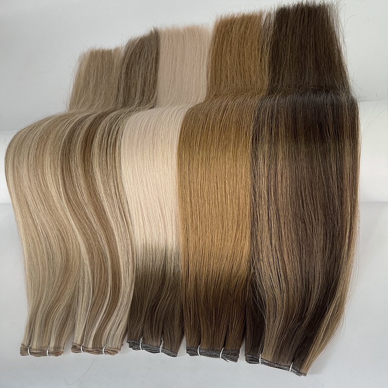 New Trend 12A 100% Human Hair Extension Strong Full Thick Ends Hand Tied Genius Weft