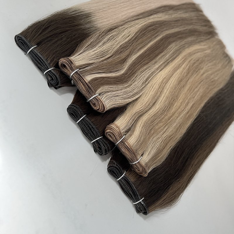 New Trend 12A 100% Human Hair Extension Strong Full Thick Ends Hand Tied Genius Weft