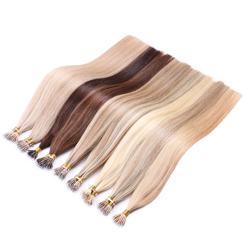 Wholesale Cuticle Aligned Virgin Hair 50g Nano Ring Hair Extensions Pre Bonded Nano Bead Human Hair Extensions