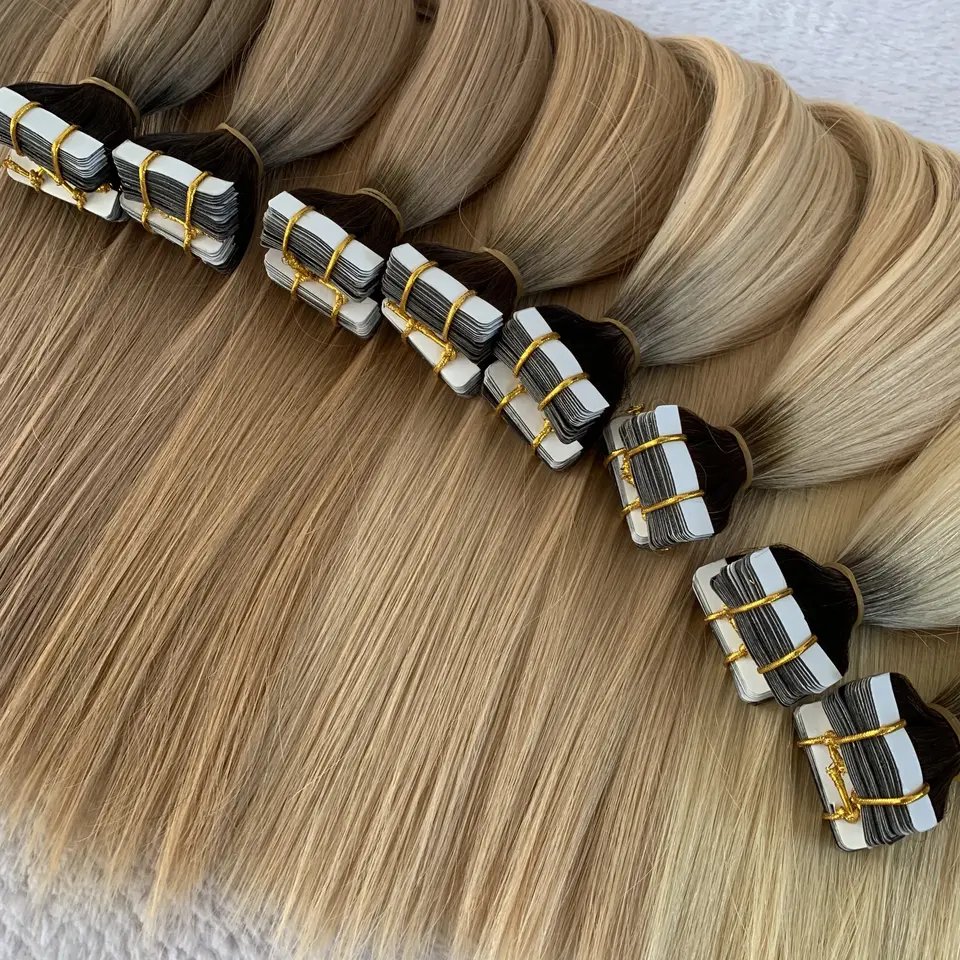 high grade best selling ombre color Double Drawn Tape In Seamless Invisible 100 Human Hair Extensions