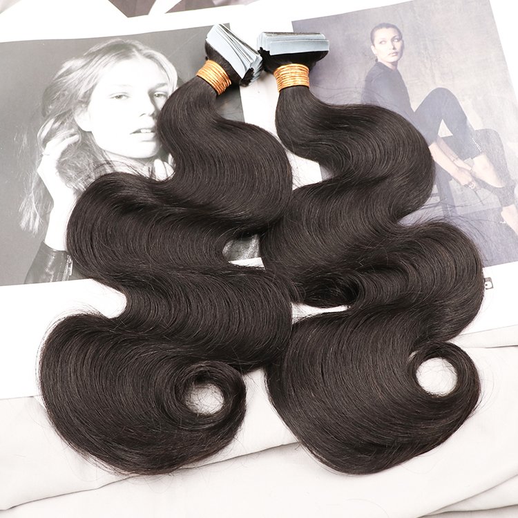 Wholesale Hot sale Quality Real Human Hair Extension Tape In Hair Natural Curly Hair Extension