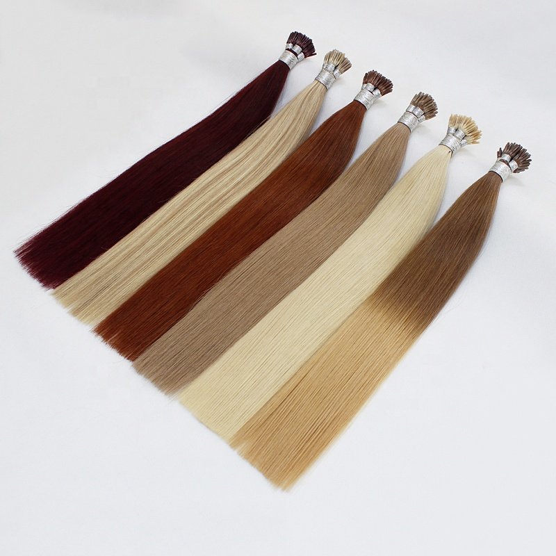 Silky Straight Mini I Tip Human Hair Extensions Russian Hair High End Double Drawn Remy Human Stick Tip Hair