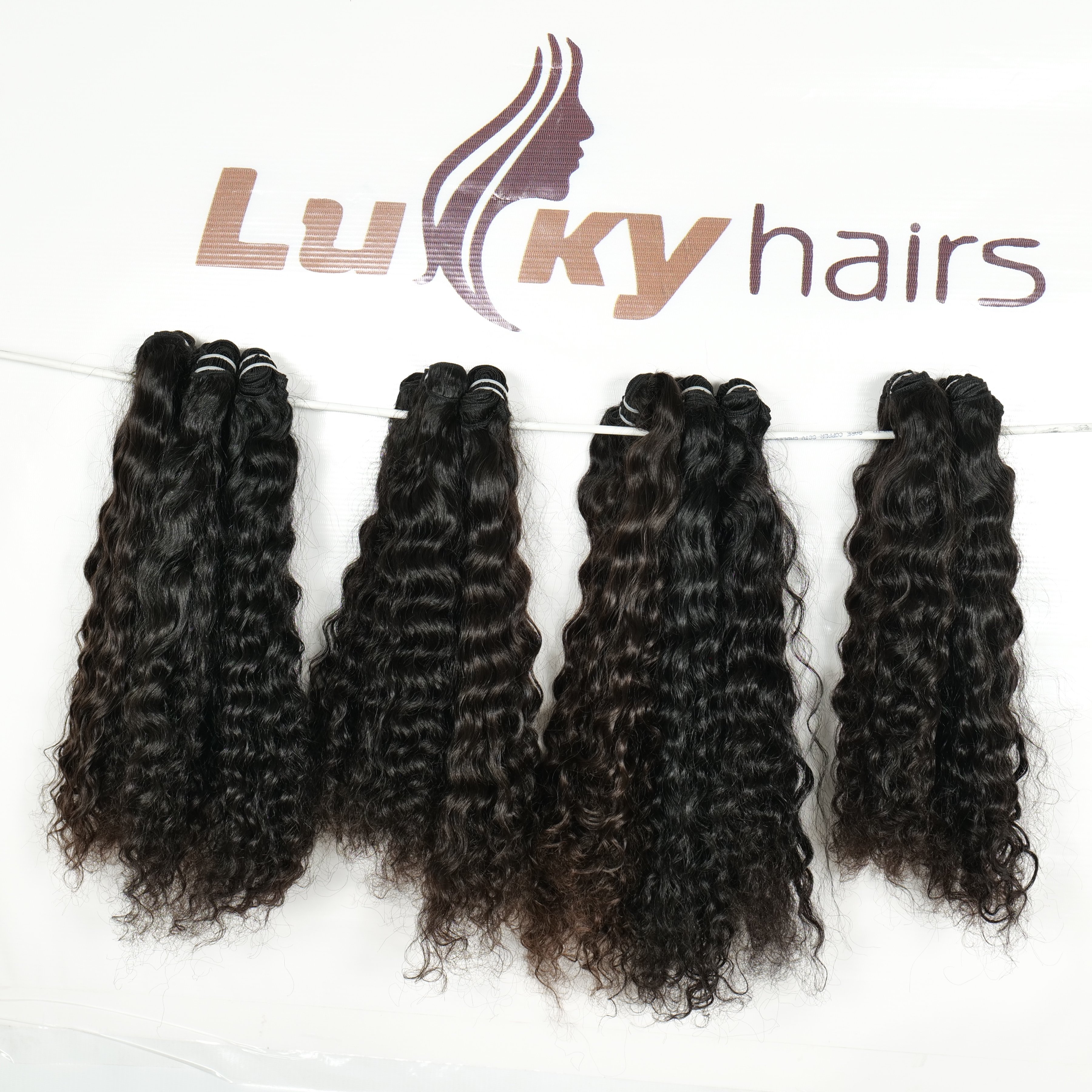 Raw virgin human hair extensions single donor 100% natural Indian temple human hair bundles