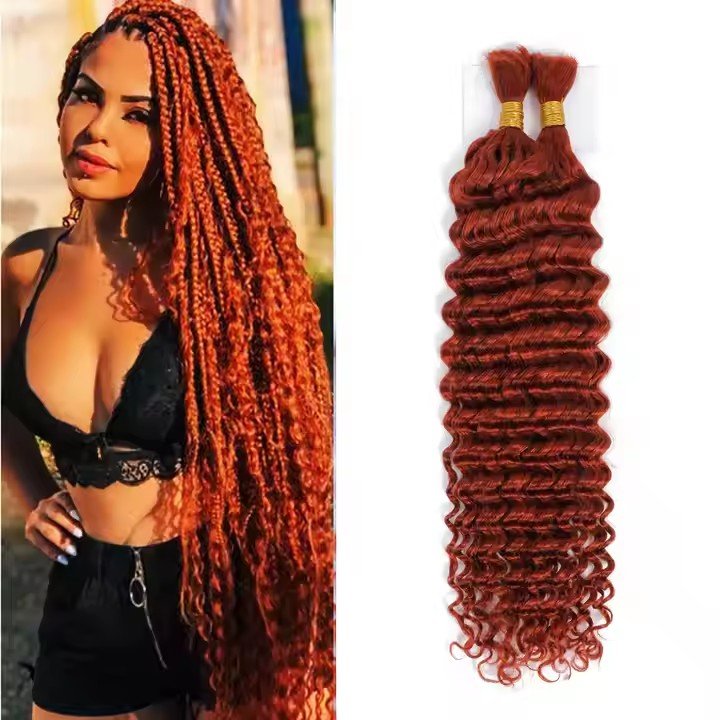 High quality raw extensions human braiding hair bulk no weft deep wave virgin hair for black women