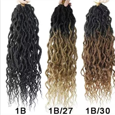 24inch long new style gpsy locs hair ombre wavy mermaid faux locs crochet hair