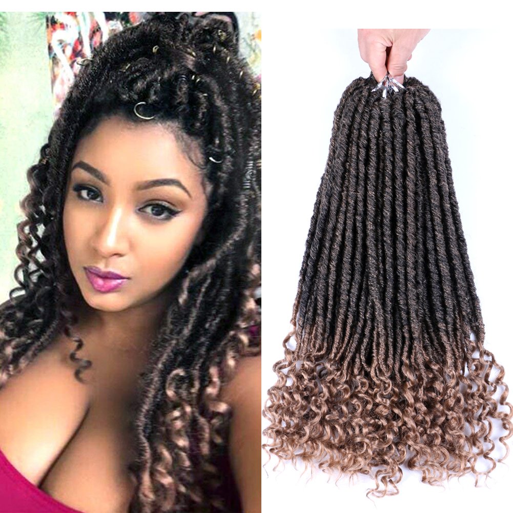 Goddess Locs Crochet Hair Wavy Curly Faux Crochet Braids Synthetic Hair Extensions Dreadlocks Crochet Locs Braiding Hair