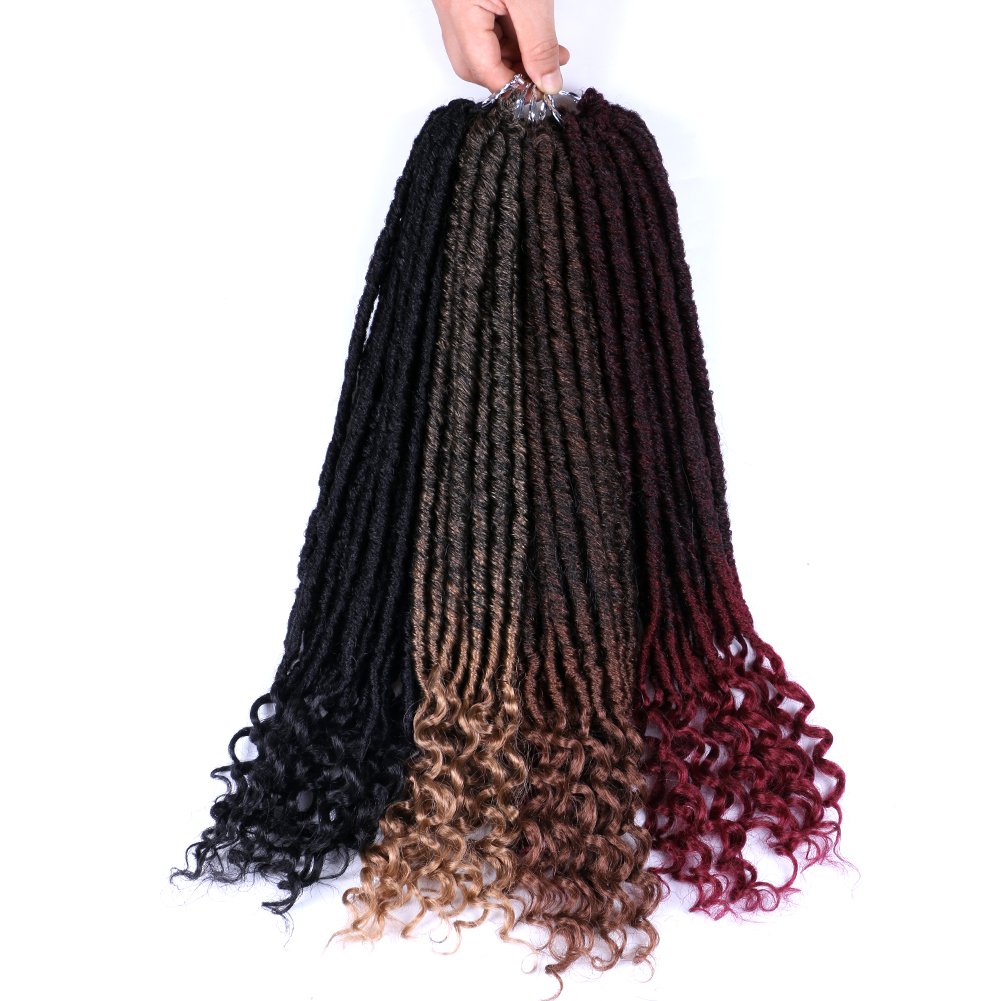 Goddess Locs Crochet Hair Wavy Curly Faux Crochet Braids Synthetic Hair Extensions Dreadlocks Crochet Locs Braiding Hair