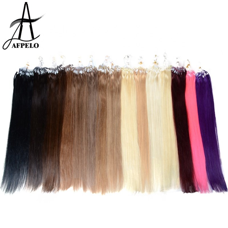 micro loop hair extensions curly afro kinky straight micro link human hair extension