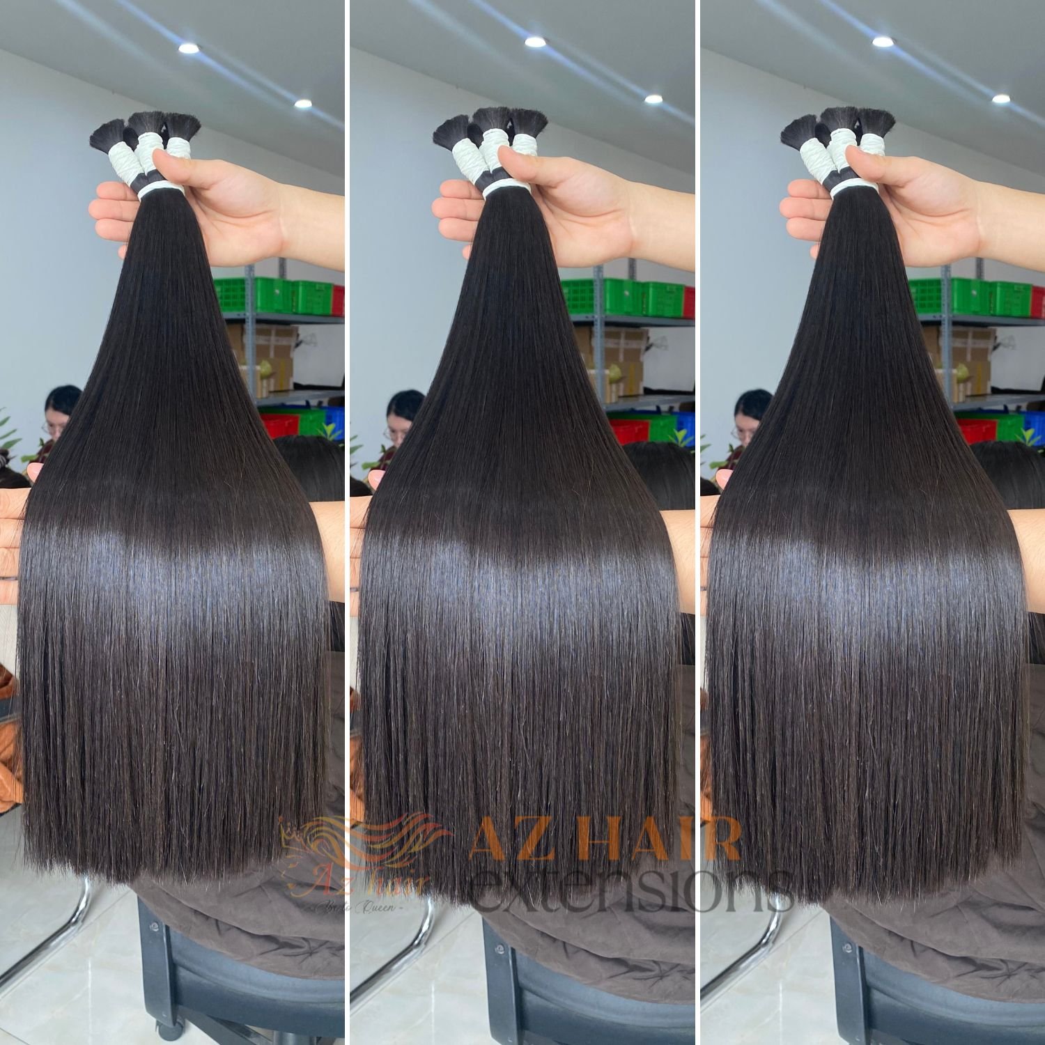 Wholesale Best Quality Raw Bulk Human Hair Super Thick And Smooth Virgin Bulk Hair Extensions
