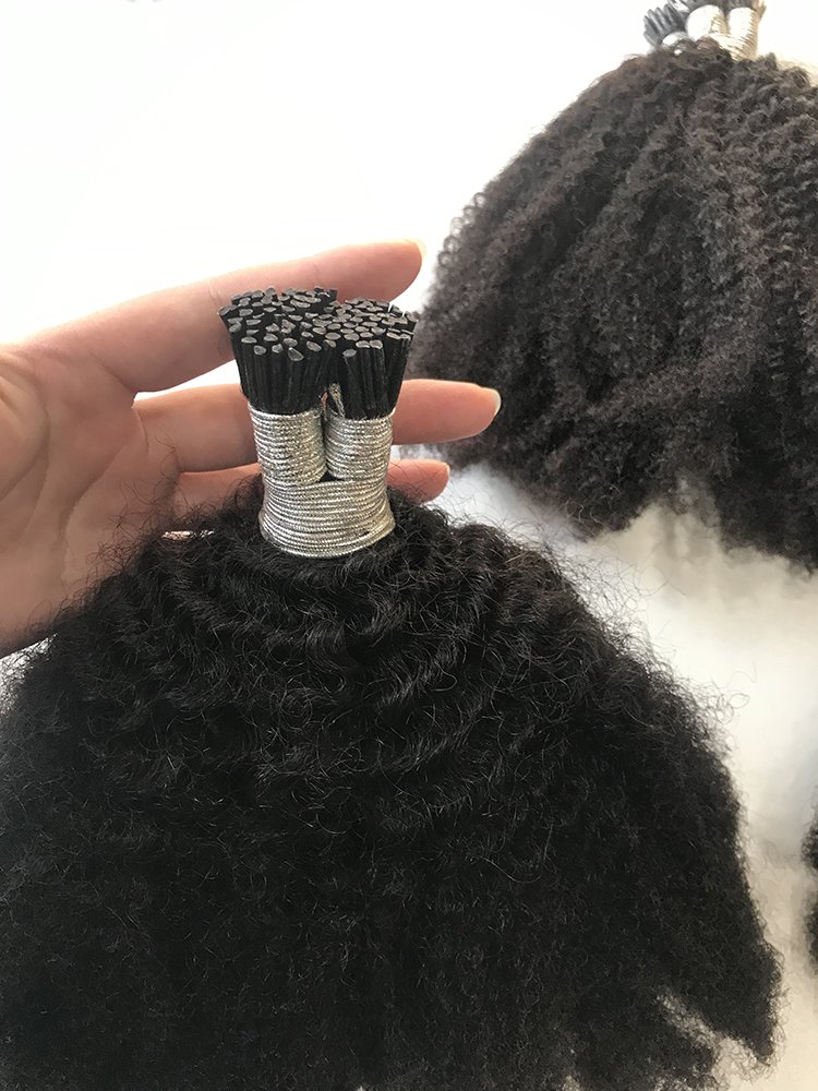 Unprocessed Raw Remy human Hair Extensions Burmese Natural Keratin Prebonded Full Cuticle Aliagent curly I Tip Hair Extension