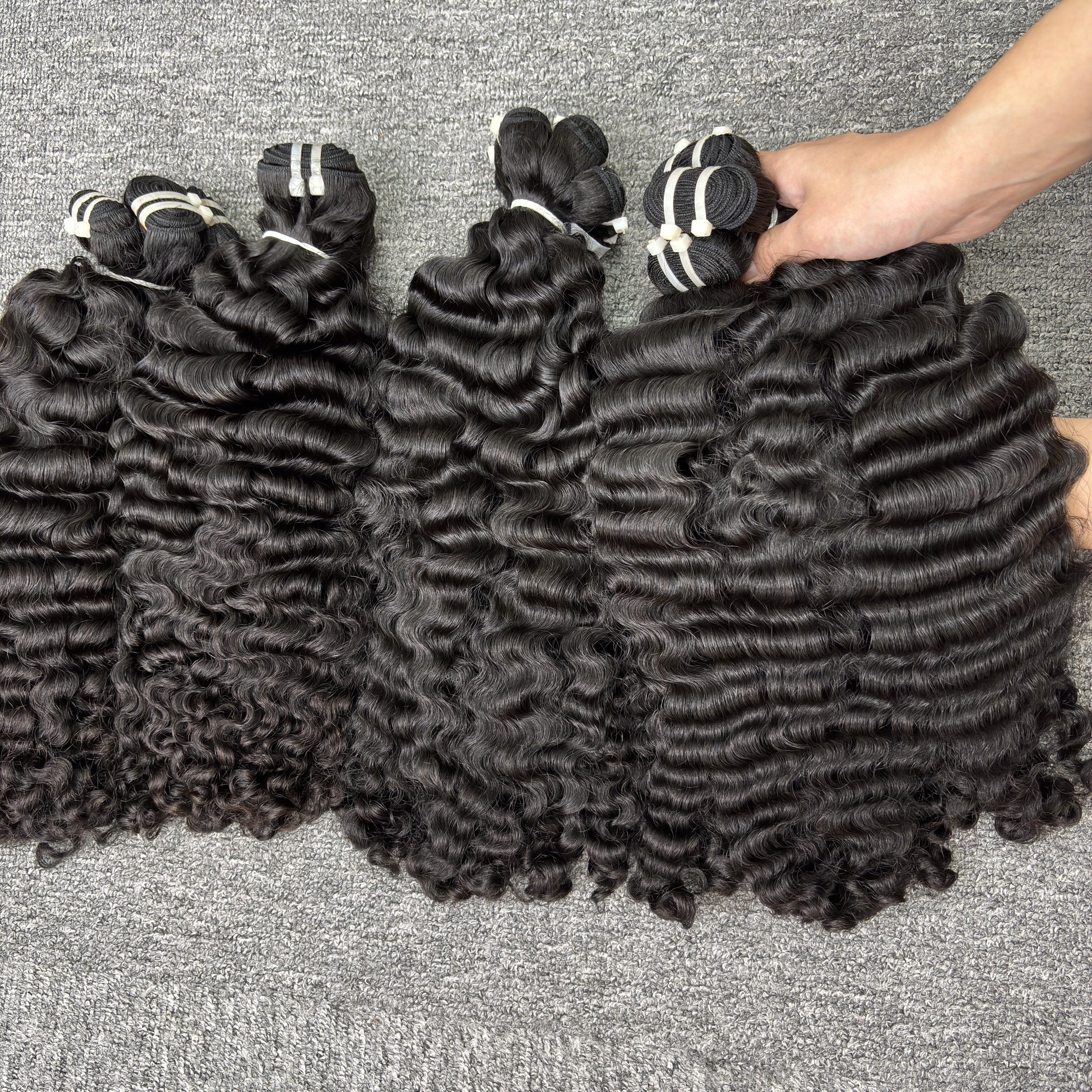 Raw Cuticle Intact Burmese Curly Hair Bundle Double Drawn Unprocessed Raw Vietnamese Burmese Human Hair Extensions