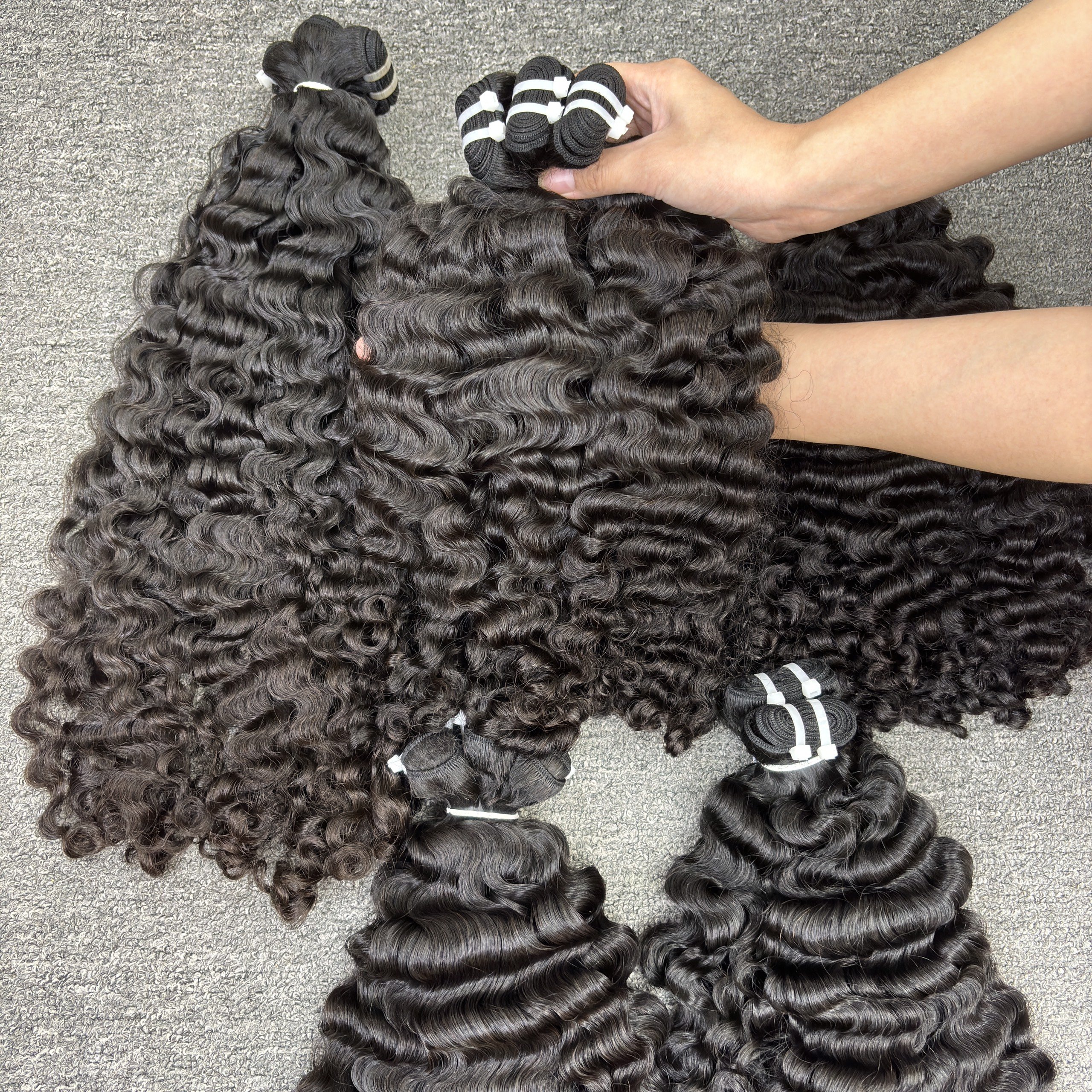 Raw Cuticle Intact Burmese Curly Hair Bundle Double Drawn Unprocessed Raw Vietnamese Burmese Human Hair Extensions