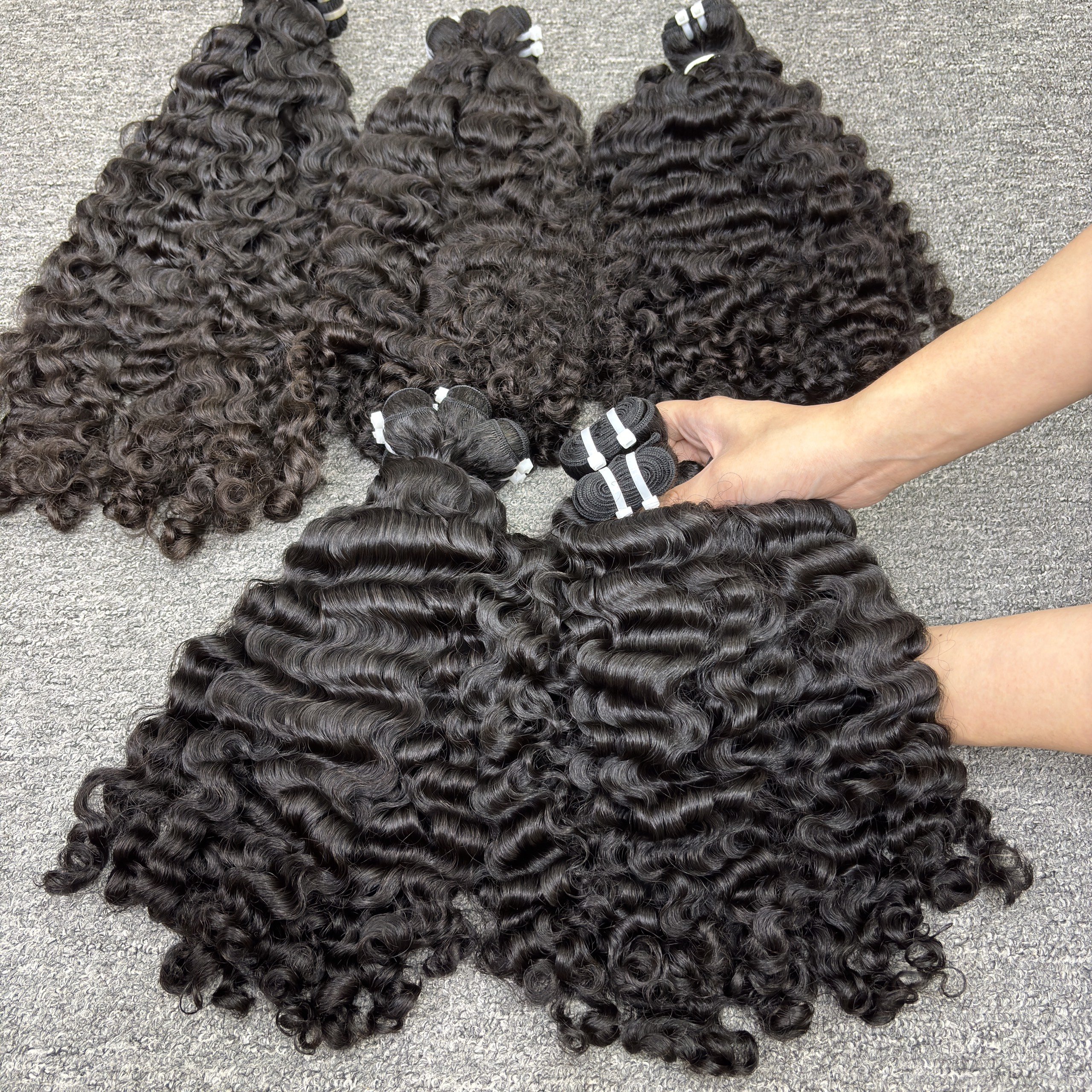 Raw Cuticle Intact Burmese Curly Hair Bundle Double Drawn Unprocessed Raw Vietnamese Burmese Human Hair Extensions