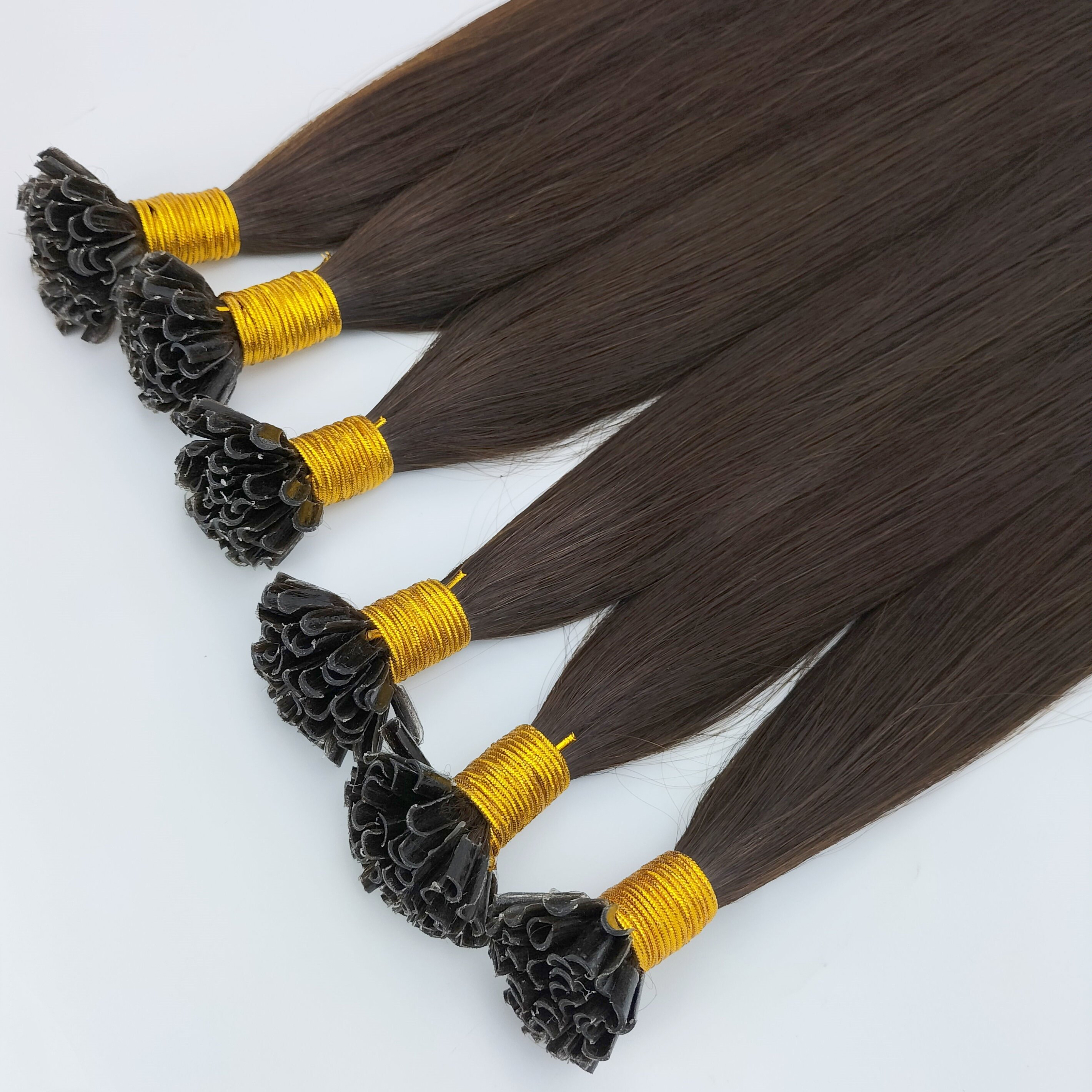 Pure Double Drawn U Tip Hair Extensions European Italian Virgin Human Hair Keratin U V Tip Hair Extension For Salon