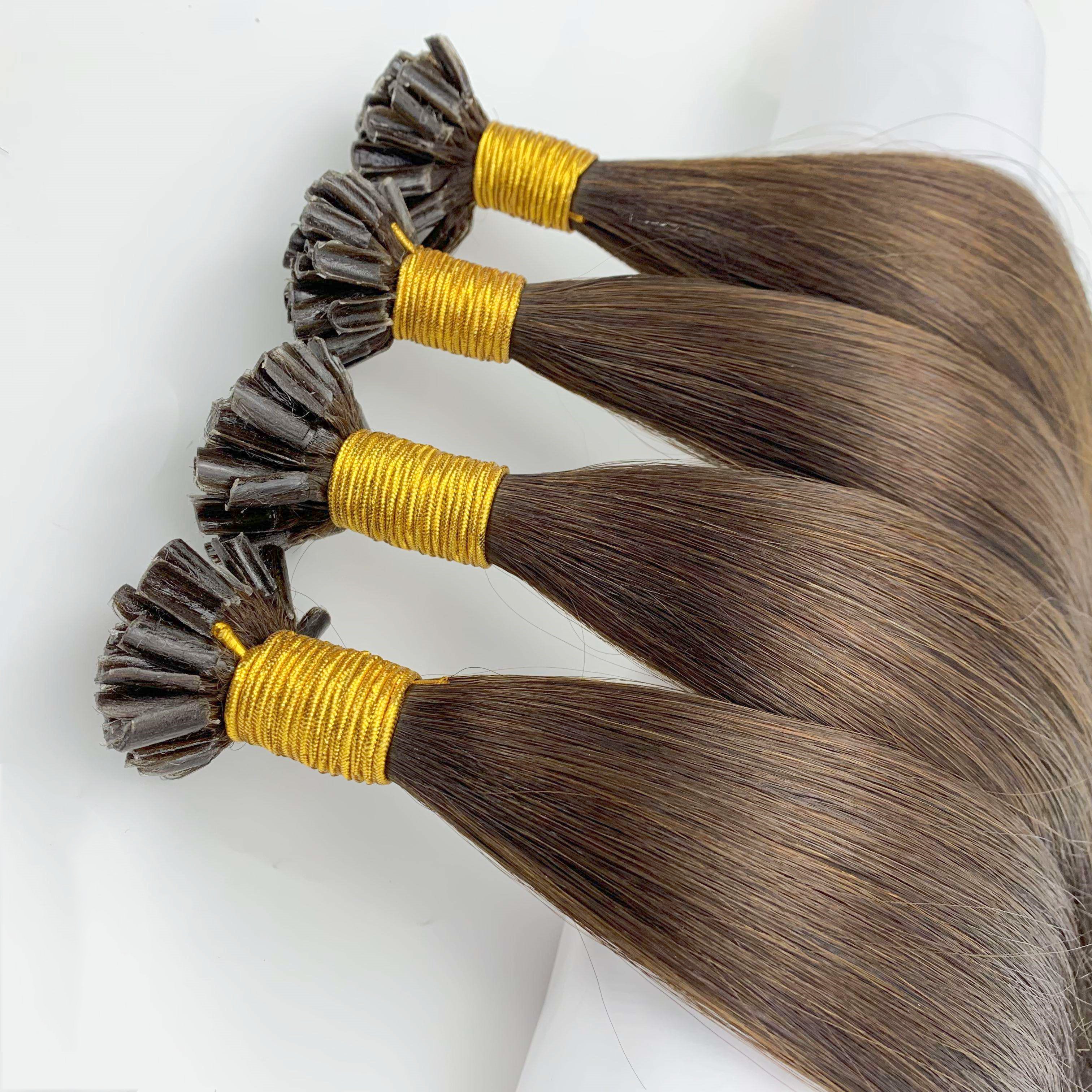 Pure Double Drawn U Tip Hair Extensions European Italian Virgin Human Hair Keratin U V Tip Hair Extension For Salon