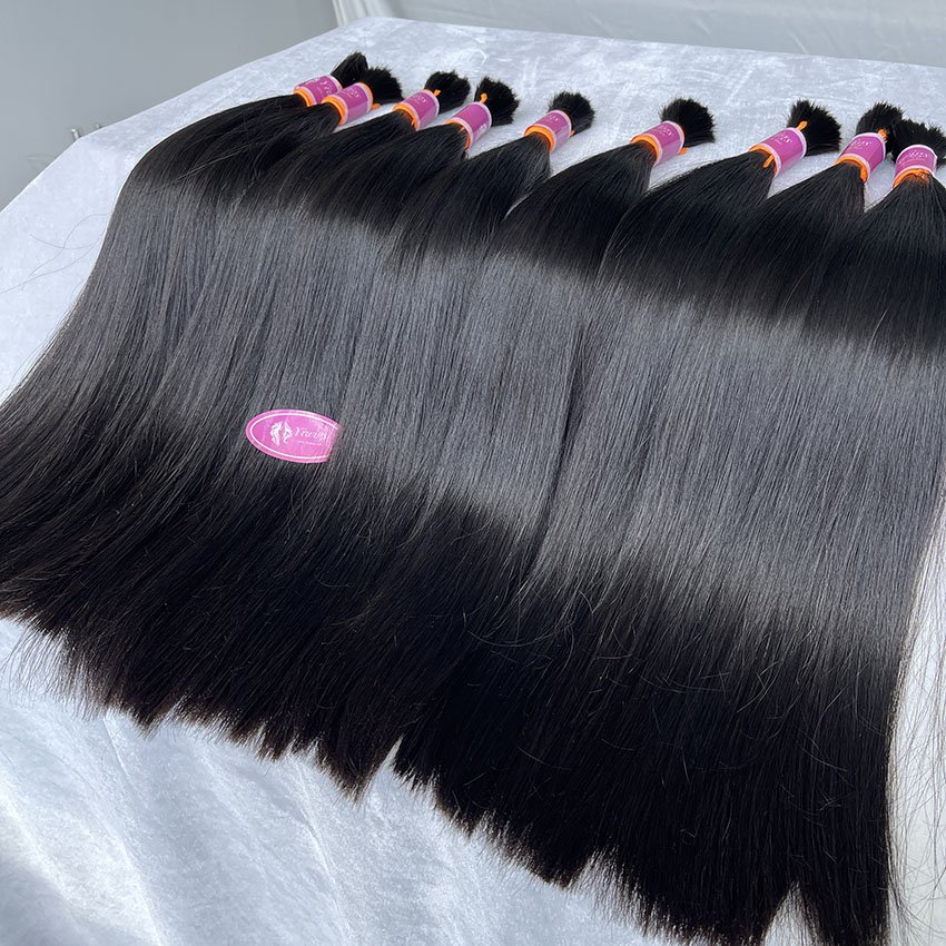 Wholesale Cheap No Weft Brazilian Cuticle Aligned Hair Bulk 12A Double Drawn Unprocessed Raw Virgin Bulk Human Hair For Braiding