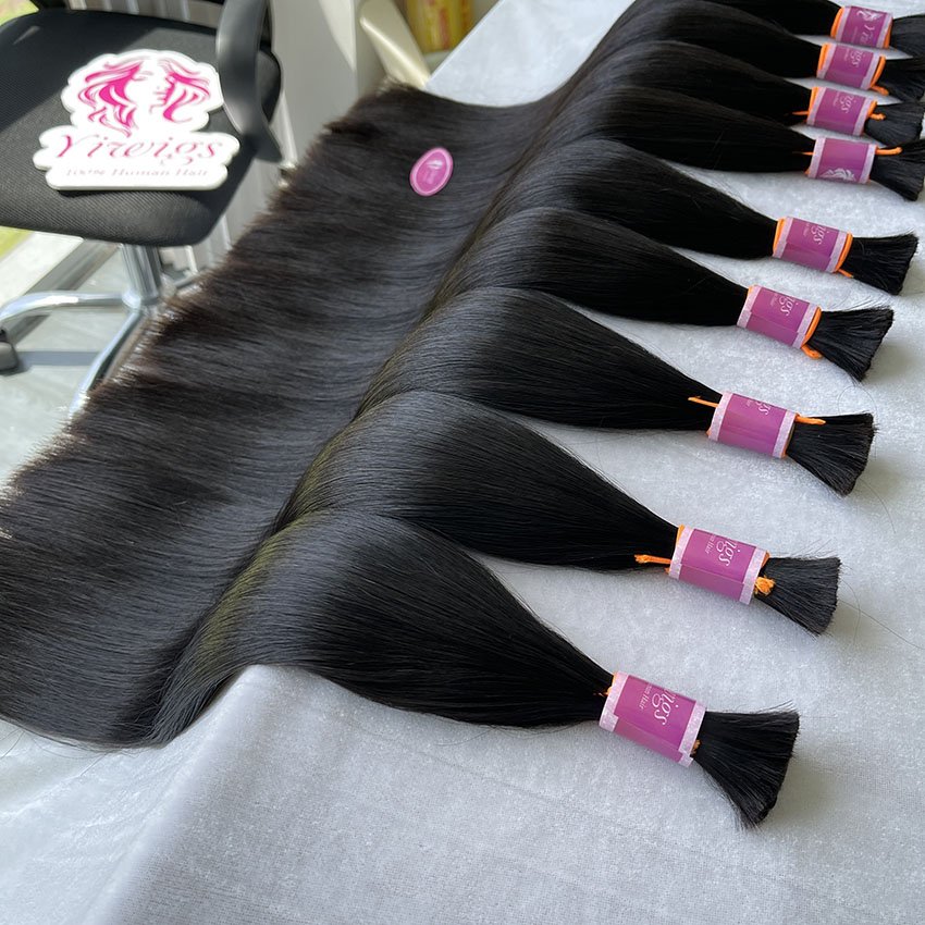Wholesale Cheap No Weft Brazilian Cuticle Aligned Hair Bulk 12A Double Drawn Unprocessed Raw Virgin Bulk Human Hair For Braiding