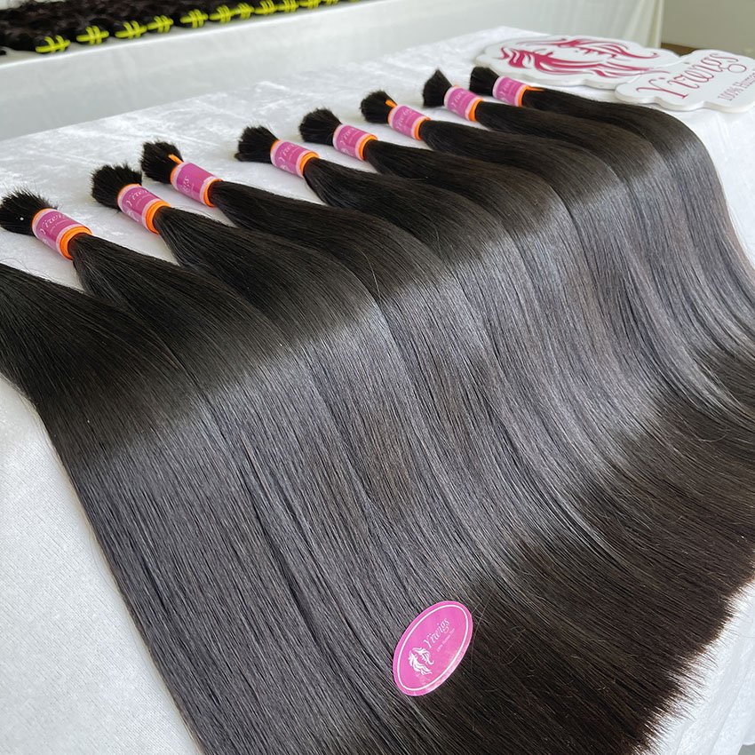 Wholesale Cheap No Weft Brazilian Cuticle Aligned Hair Bulk 12A Double Drawn Unprocessed Raw Virgin Bulk Human Hair For Braiding