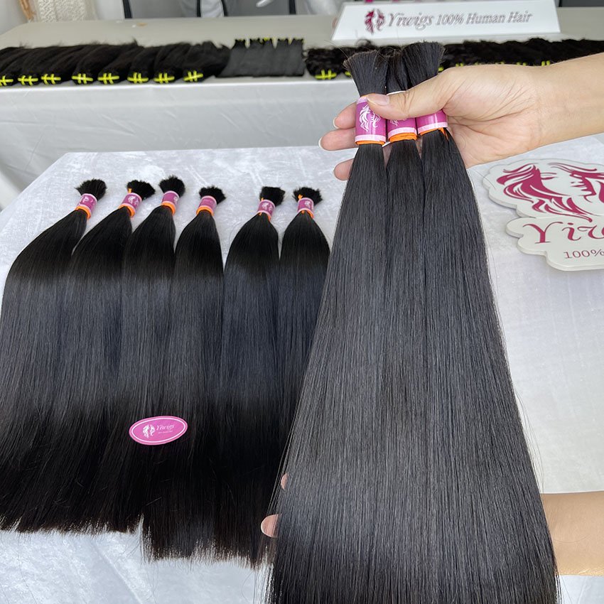 Wholesale Cheap No Weft Brazilian Cuticle Aligned Hair Bulk 12A Double Drawn Unprocessed Raw Virgin Bulk Human Hair For Braiding
