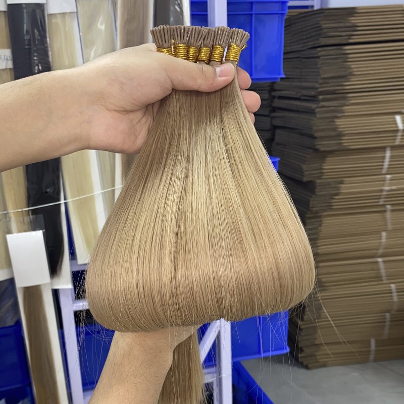 2024 High Quality Factory Double Drawn Remy Human Hair I-Tip Salon Weft Double Weft Hair Extensions