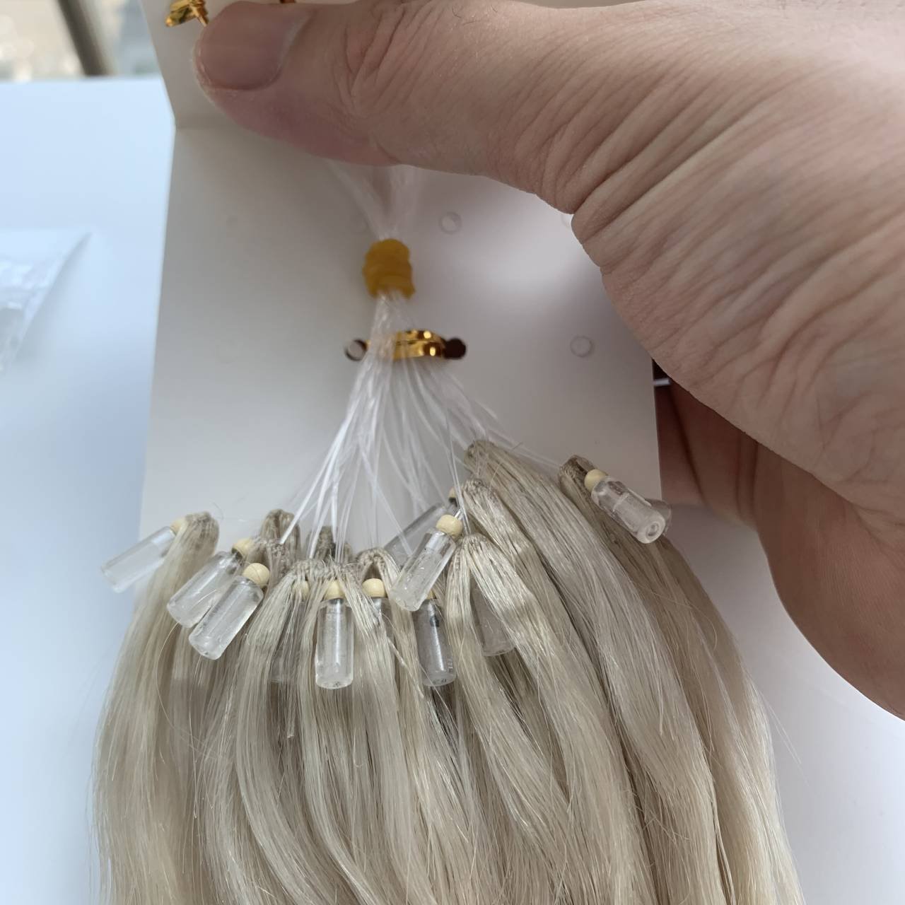 New Product H6 Feather Hair IF2 High Quality 100% Human Hair Platinum#1001 24-inch Feathering Extension 24 Inch Virgin Hair 8A