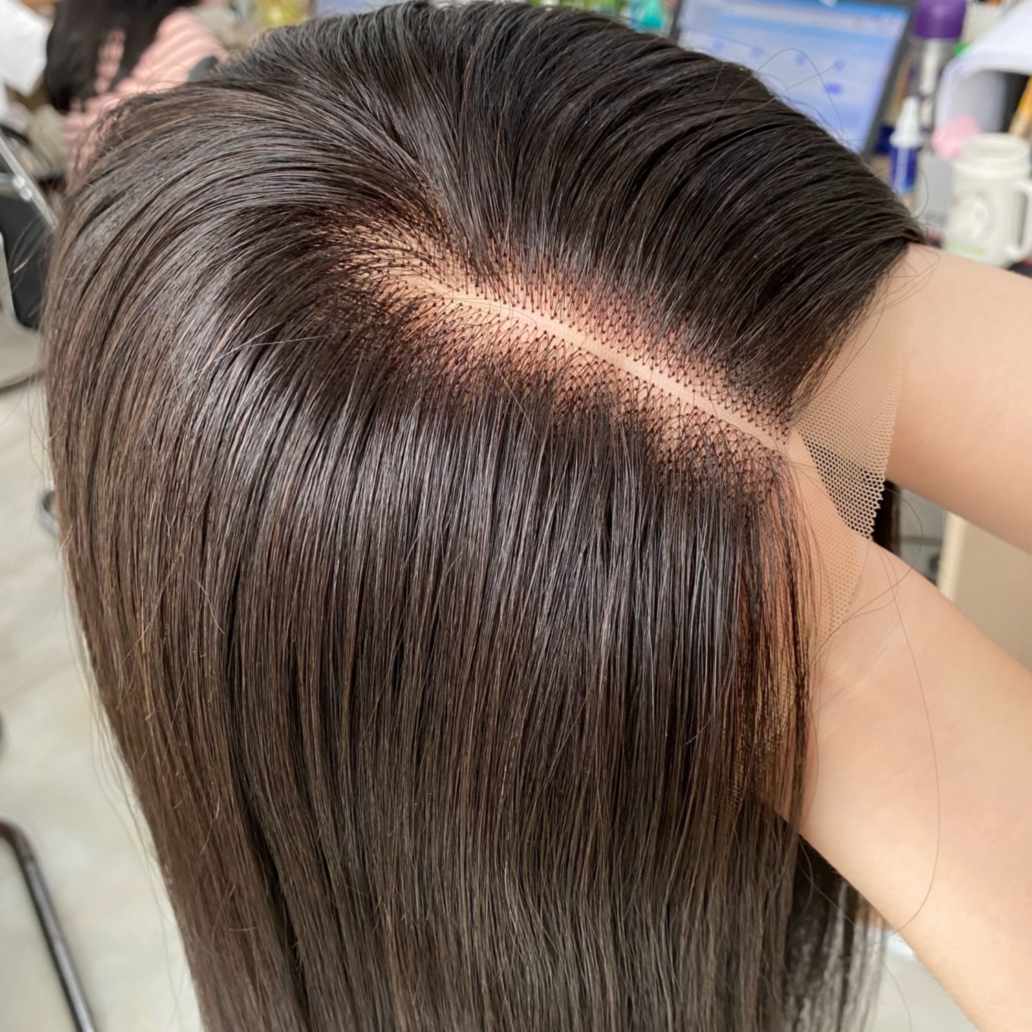 Real Vietnamese Natural Black Color Wigs Bone Straight Vietnamese Human Hair Extensions Silky Smooth Shiny Wholesale Price