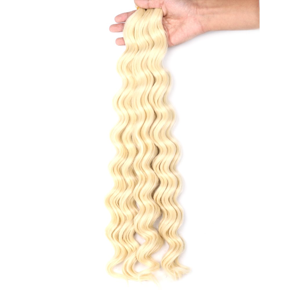 Xin si 20inch high temperature fiber synthetic hair extensions curly braiding hair deep wavy braiding hair