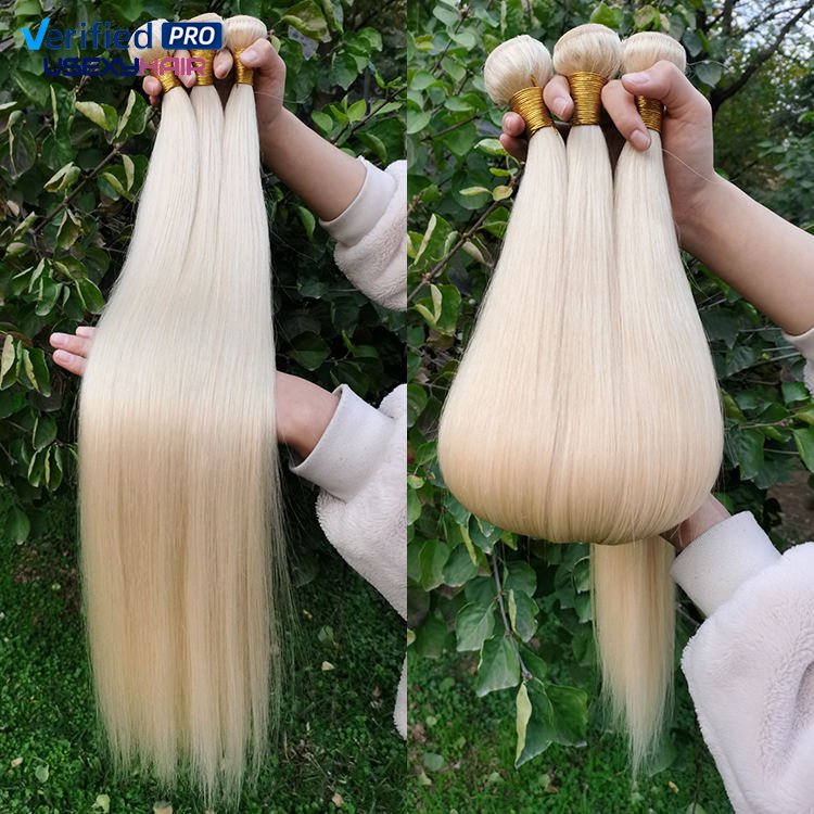 Wholesale 613 Cuticle Aligned Virgin Hair,Russian Blonde Virgin Human Hair Bundle,40 Inch Blonde Brazilian Human Hair Extension
