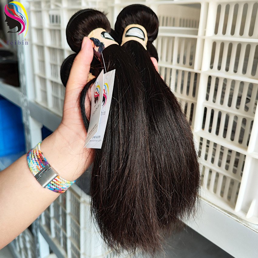 Wholesale Cuticle Aligned raw virgin brazilian indian peruvian cambodian Remy Straight human hair 3 Bundle with lace closure set