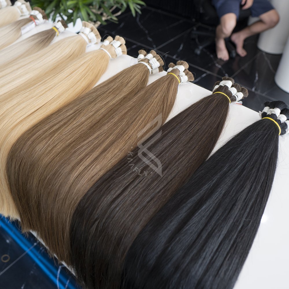 Medium Brown Raw Vietnamese Hair 30 Inches Human Afro Hair Extensions For Salons