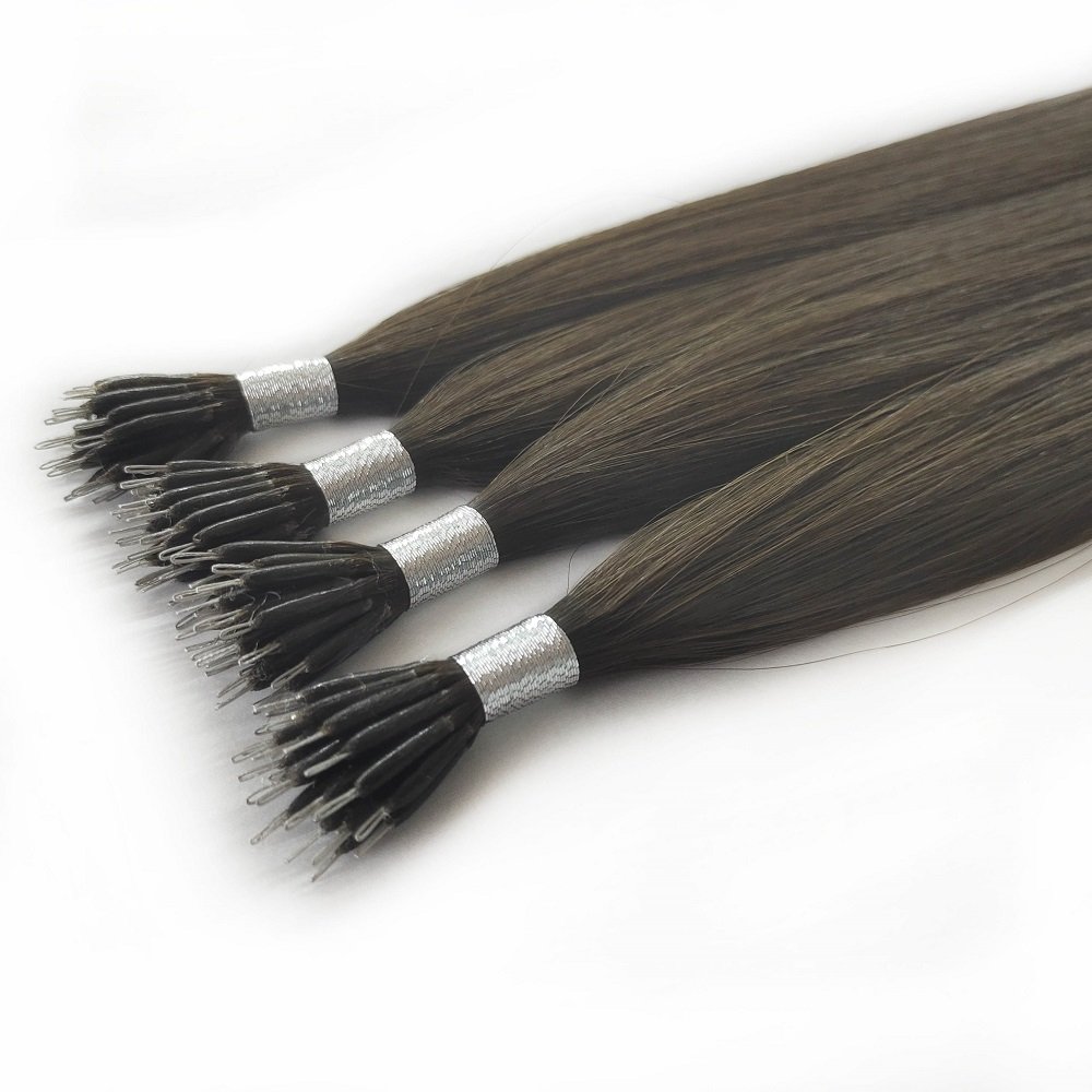 Wholesale Natural Real Double Drawn Italy Keratin Nano Ring Human Hair Extensions