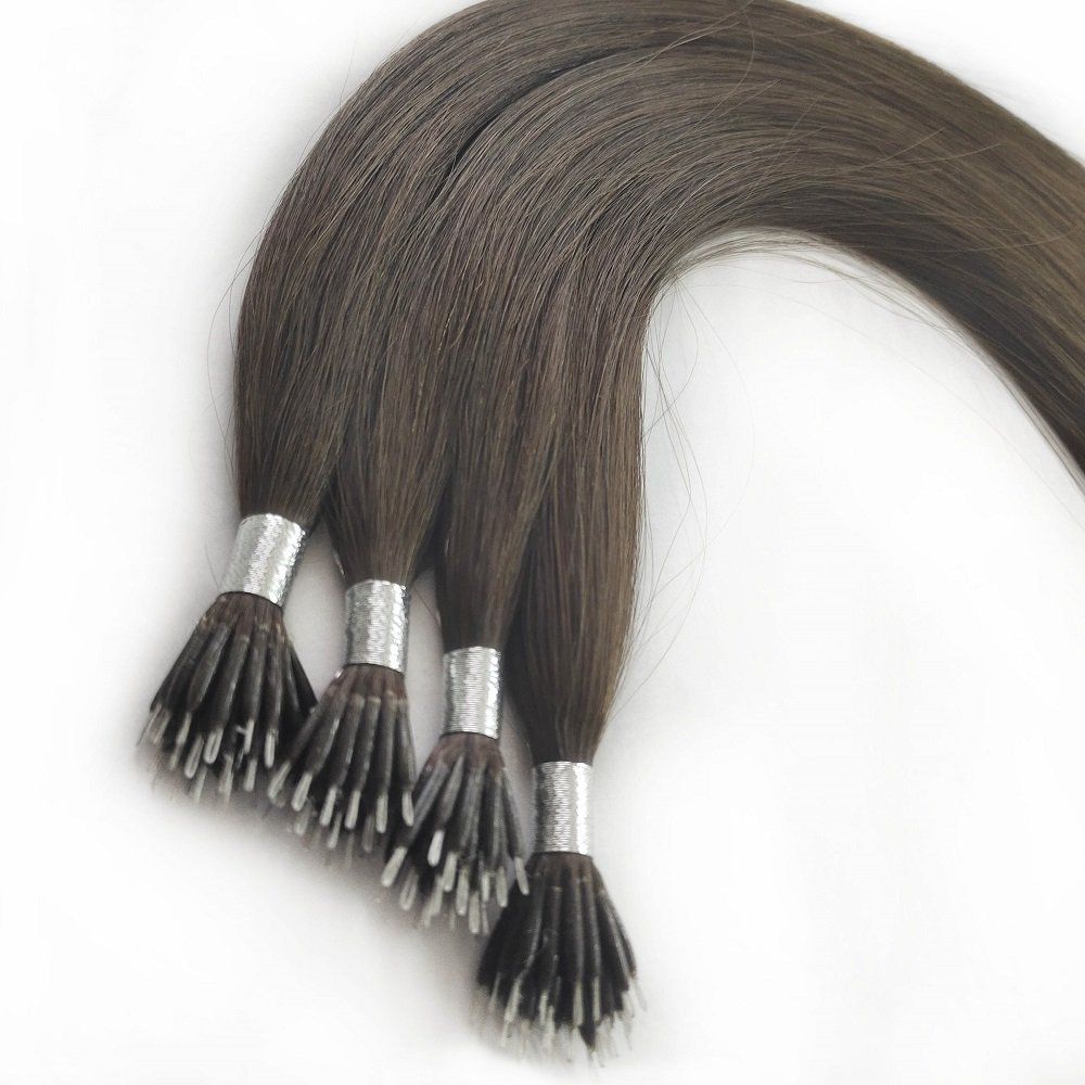 Wholesale Natural Real Double Drawn Italy Keratin Nano Ring Human Hair Extensions