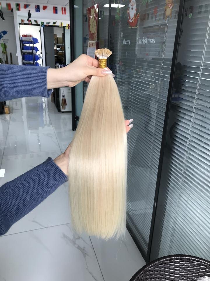 Wholesale Raw Cuticle Aligned Russian Itip Hair Extension Keratin Stick I Tip Remy Human Hair Extensions 2023 Most Popular Hiar