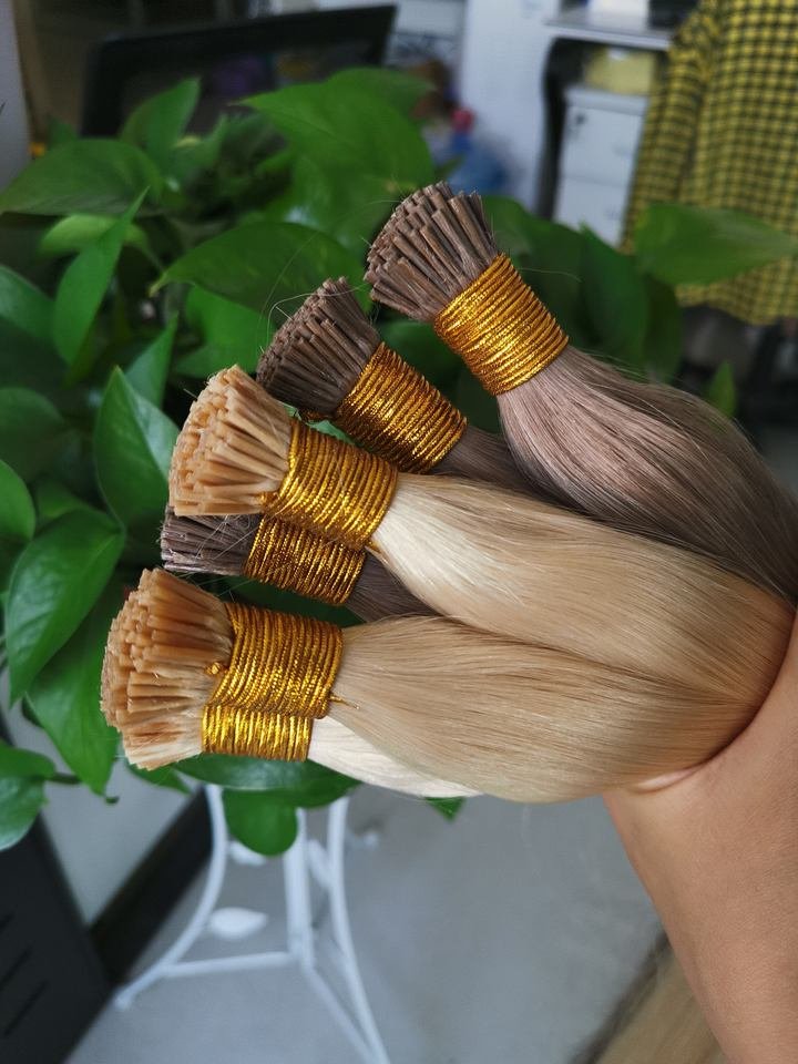Wholesale Raw Cuticle Aligned Russian Itip Hair Extension Keratin Stick I Tip Remy Human Hair Extensions 2023 Most Popular Hiar
