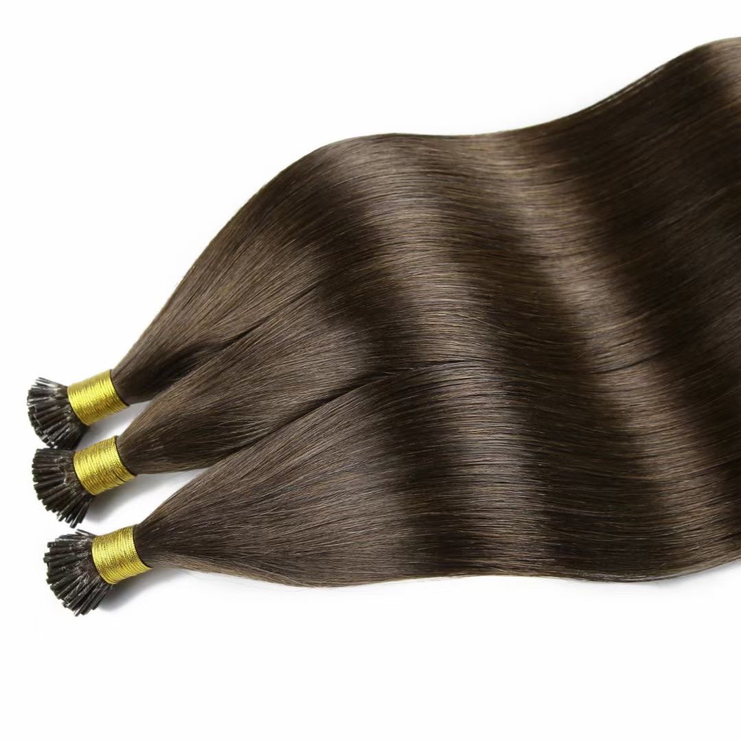 Wholesale Raw Cuticle Aligned Russian Itip Hair Extension Keratin Stick I Tip Remy Human Hair Extensions 2023 Most Popular Hiar