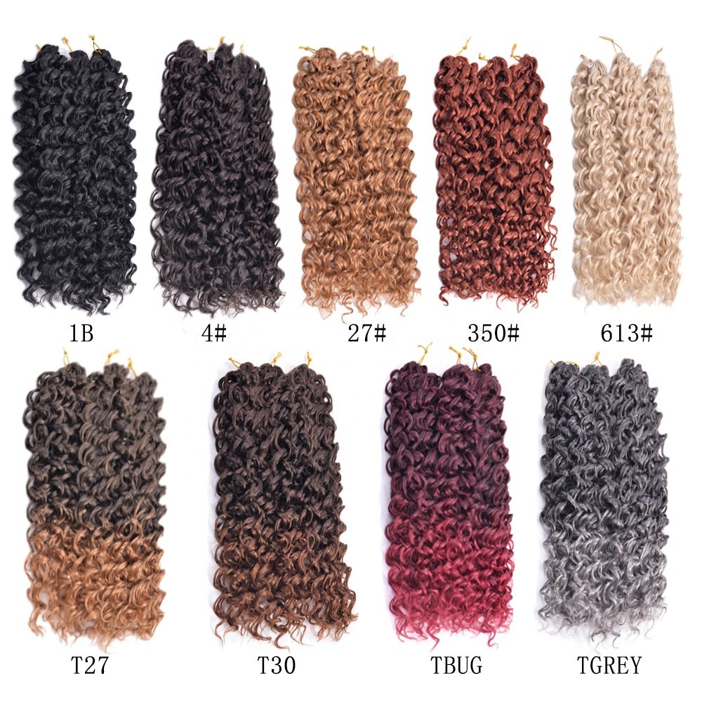 GoGo Curl Crochet Hair 18 inch Ocean Wave Crochet Hair Water Wave Synthetic Braiding Extensions Curly Crochet Hair for Women