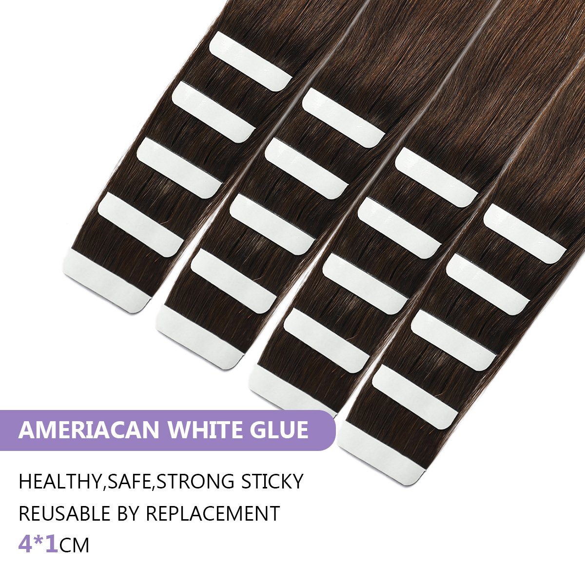 Straight Remy On Adhesive Invisible PU Tape Hair Tape In Human Hair Extensions