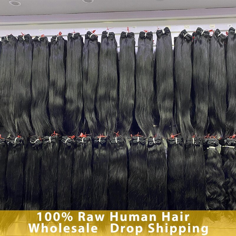 100% Unprocessed Human Hair Natural Wave Raw Cambodian Hair Vendor 12A Silky Straight & Wavy India Original Human Hair Bundles