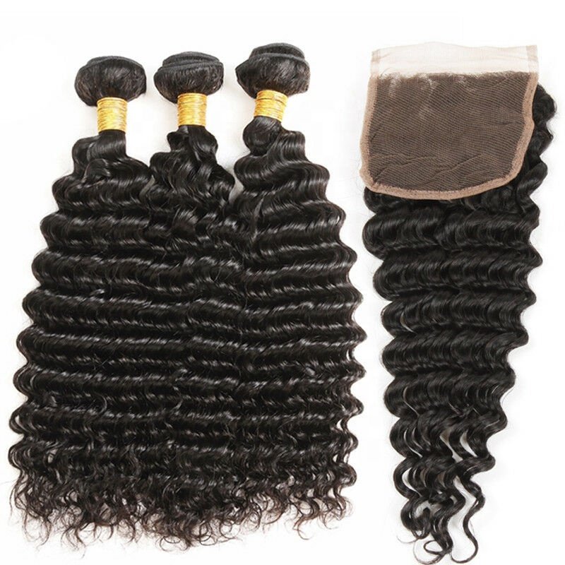Fuxin Wholesale Human Hair Extensions Raw Indian Hair Bundles with Lace Closure Frontal Brazilian Human Hair Bundles Vendors