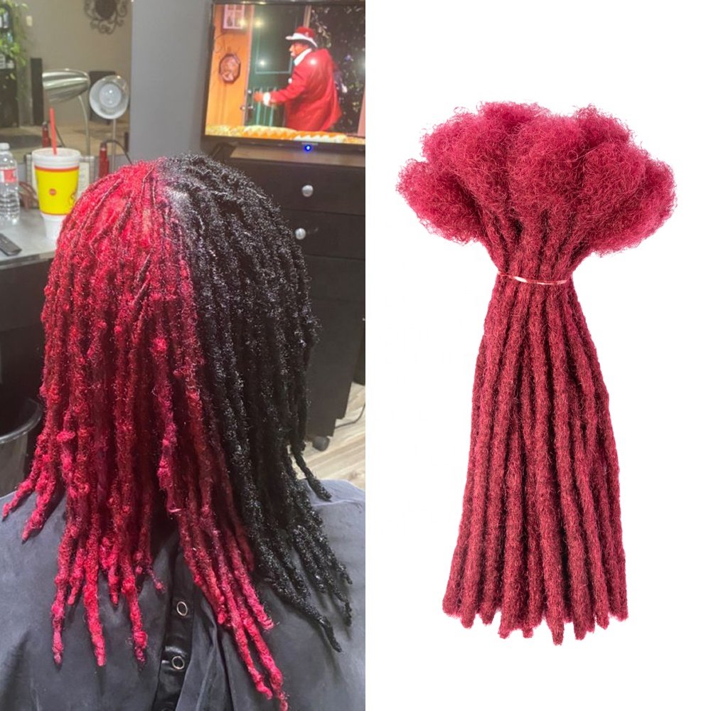 Ready To Ship Natural Black 100% Handmade 4-24inch 0.6cm Micro Locs Human Hair Extensions Dreadlocs