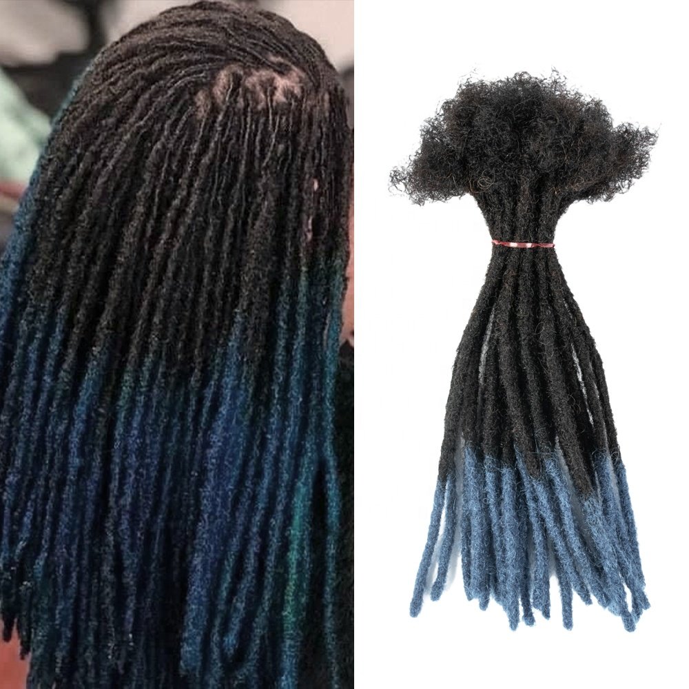 Ready To Ship Natural Black 100% Handmade 4-24inch 0.6cm Micro Locs Human Hair Extensions Dreadlocs