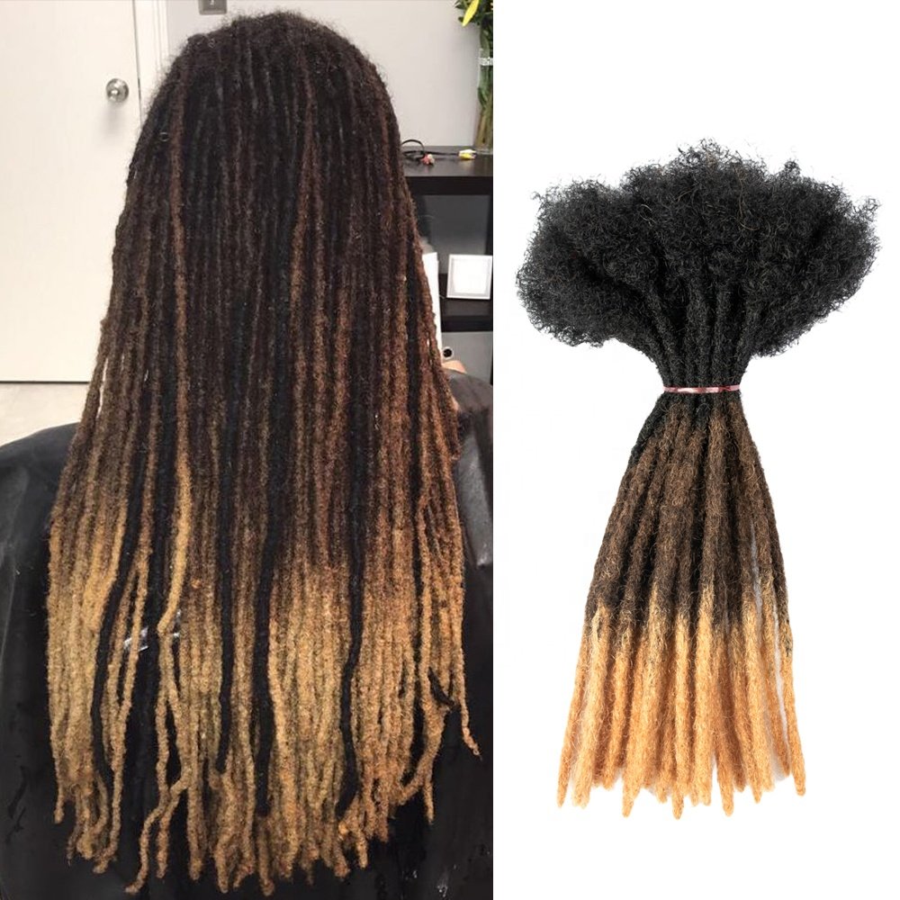 Ready To Ship Natural Black 100% Handmade 4-24inch 0.6cm Micro Locs Human Hair Extensions Dreadlocs