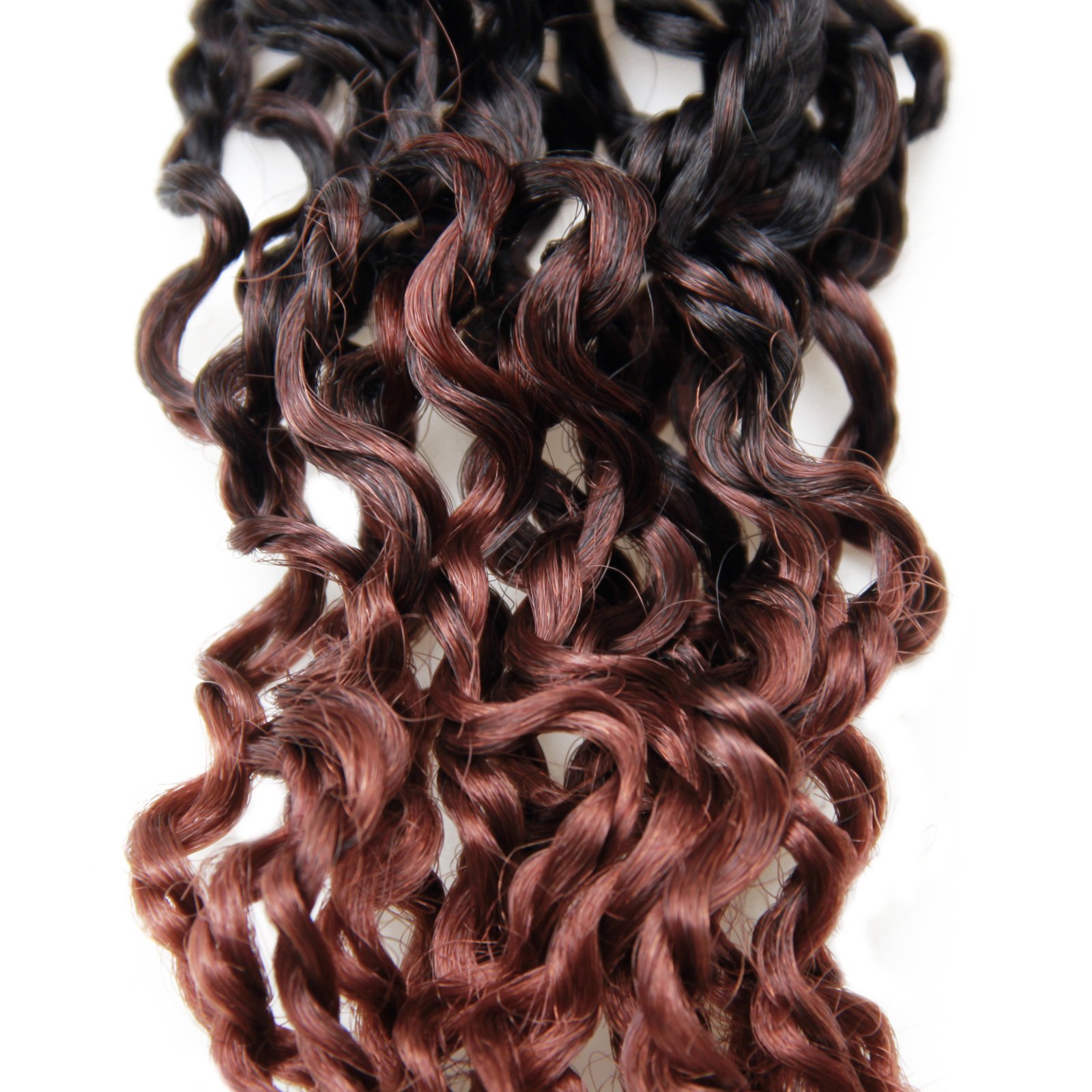 12 Inch Pre-looped Yanky Twists Crochet Braids Ombre Brown Spring Senegalese Twist with Curls Synthetic Crochet Braiding Hair