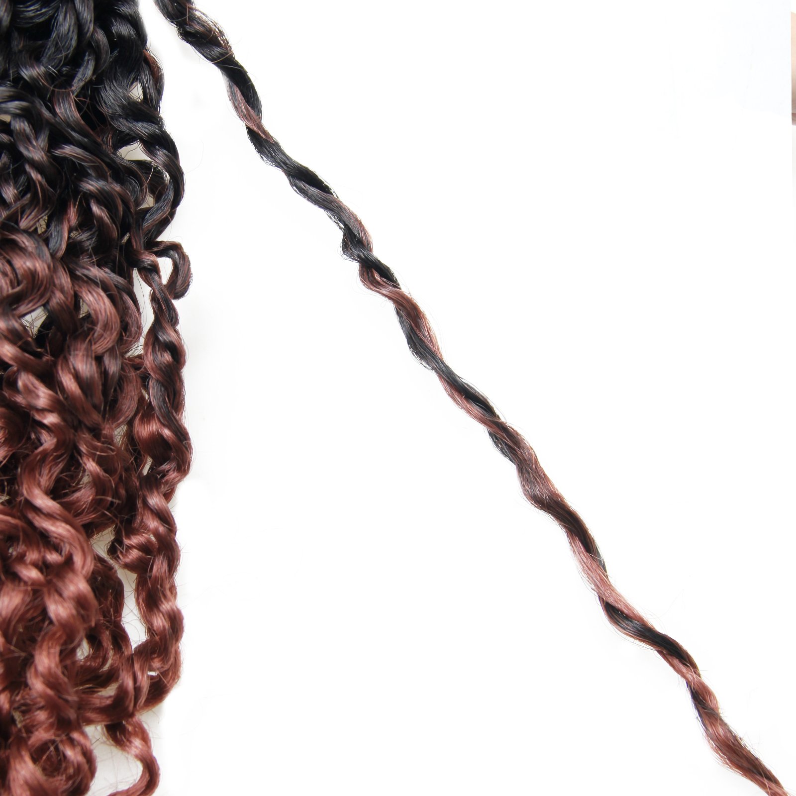 12 Inch Pre-looped Yanky Twists Crochet Braids Ombre Brown Spring Senegalese Twist with Curls Synthetic Crochet Braiding Hair