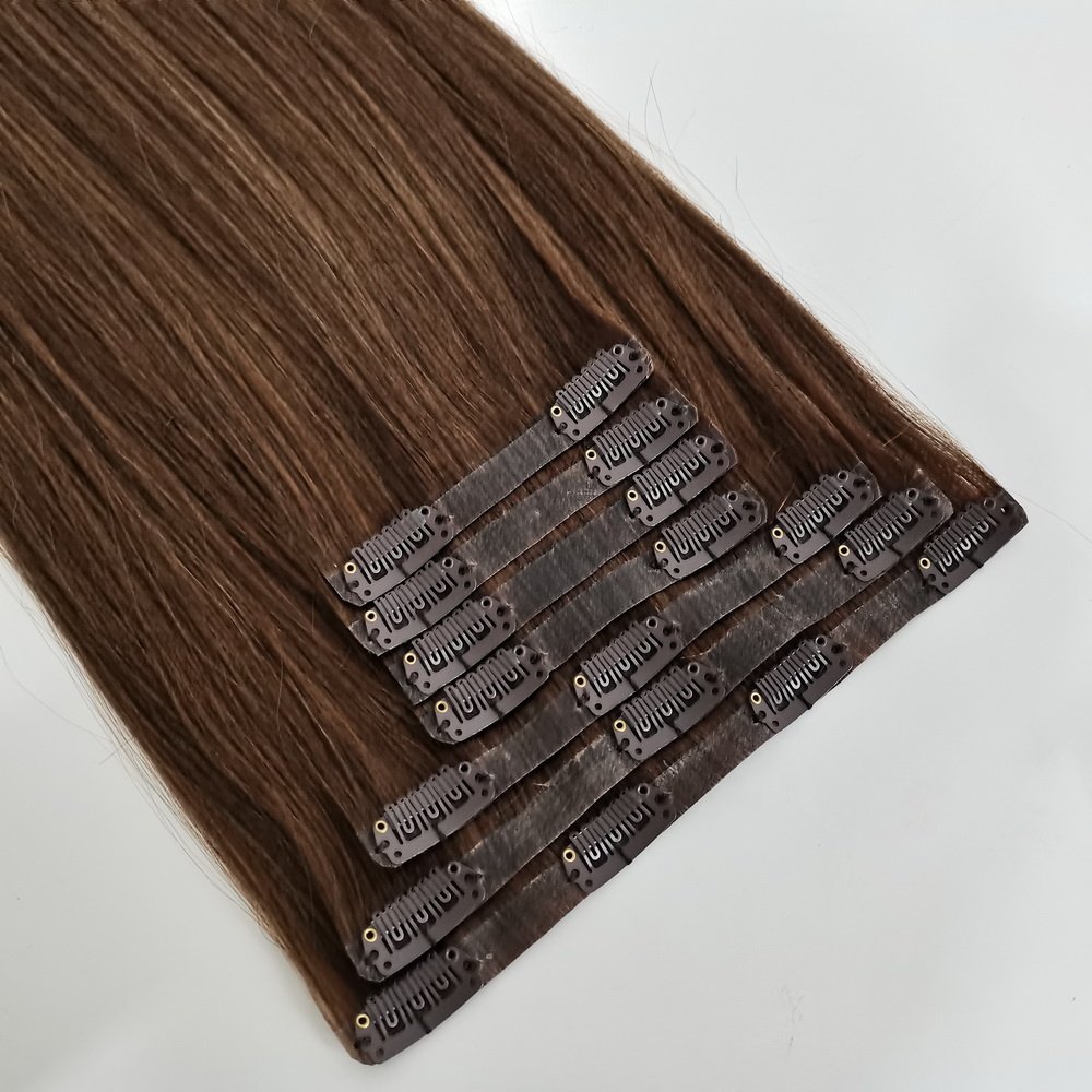 Human Hair Extensions Seamless Straight Double Drawn Clip-in Hair Chinese Hair 150g Weight