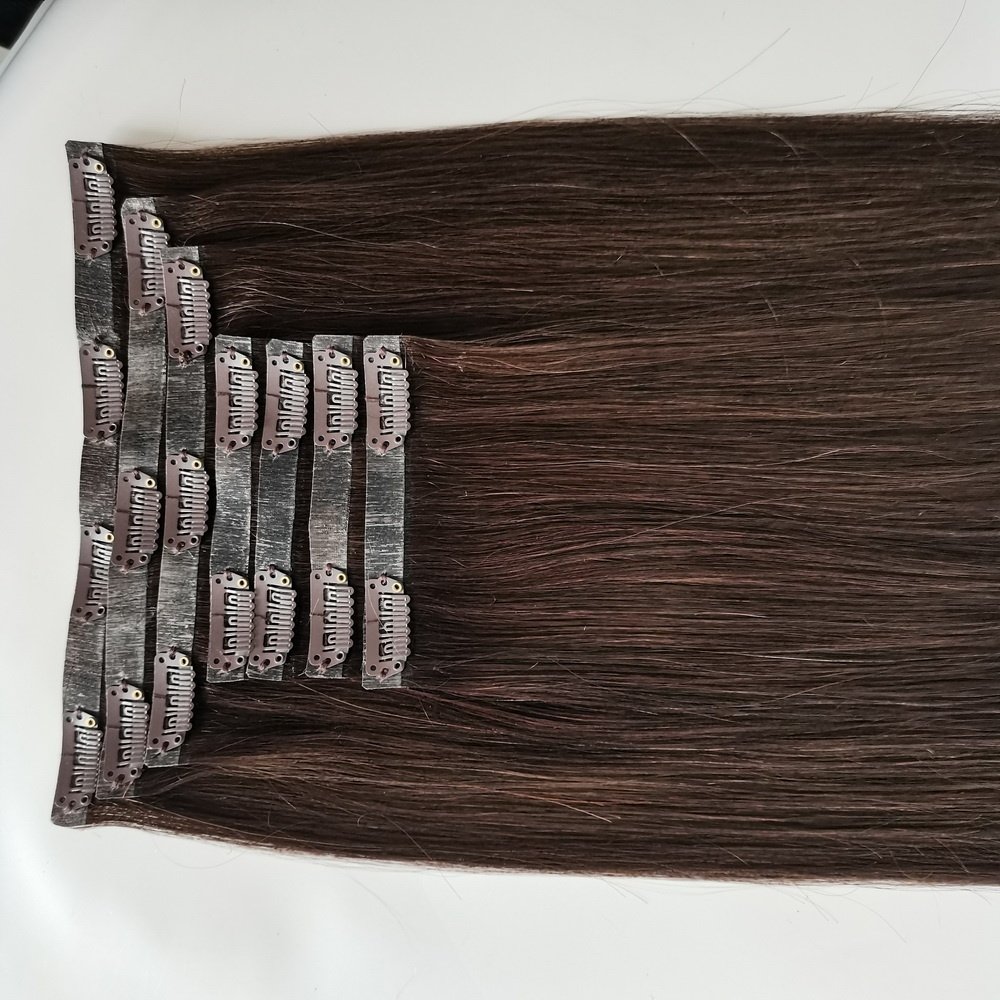 Human Hair Extensions Seamless Straight Double Drawn Clip-in Hair Chinese Hair 150g Weight