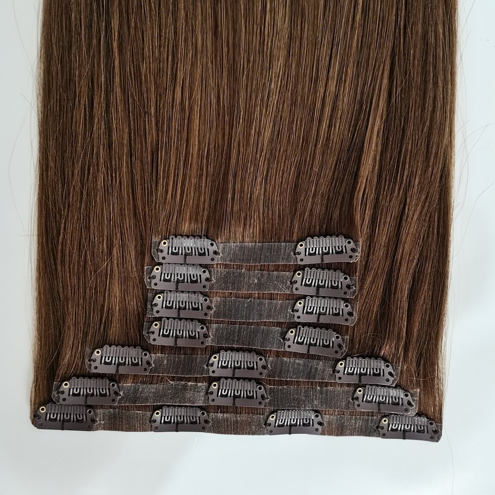 Human Hair Extensions Seamless Straight Double Drawn Clip-in Hair Chinese Hair 150g Weight