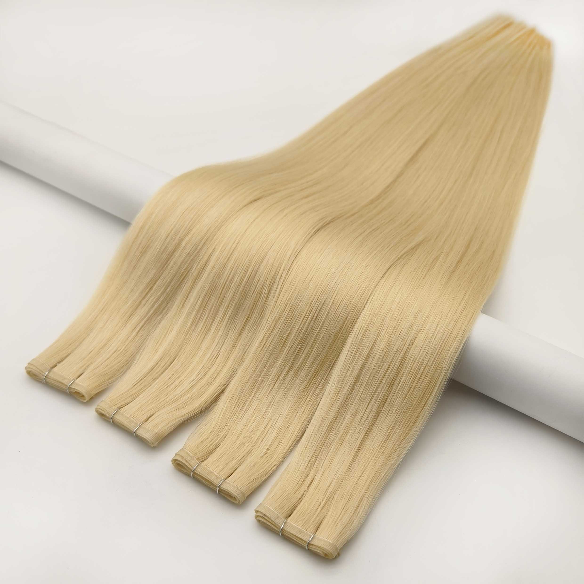 Fasimei wholesale top quality best selling Russian double drawn silk Flat Weft cuticle intact 100% remy human Hair Extensions