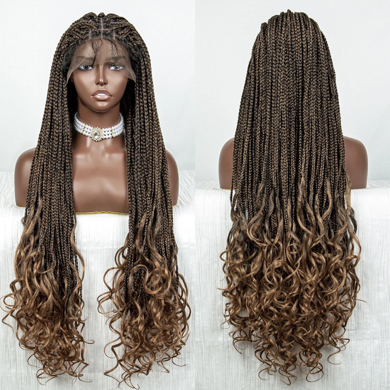 Extra Long Box Braided Wigs Synthetic Lace Front Wigs With Baby Hair Braided 9*6 Lace Front Wigs